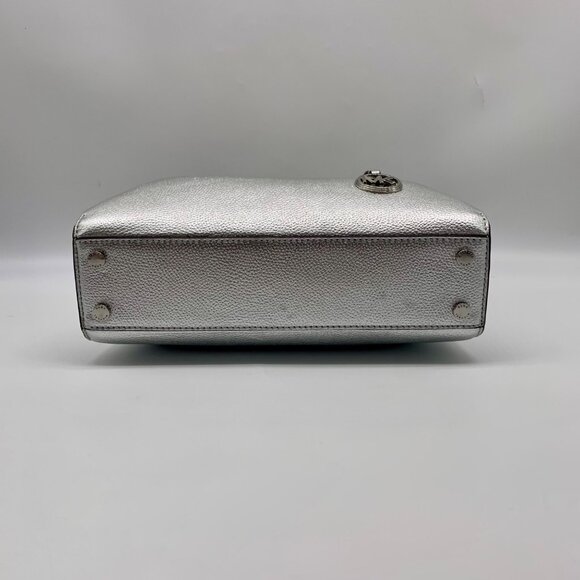 Michael Kors Silver Pebbled Leather Small Ruthie Satchel - Picture 5 of 10